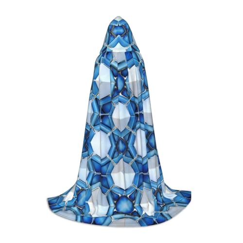 Zhuanyun Blauer Maxi-Umhang mit Kapuze und Hexagon-Druck, Winter, warm, lang, Cosplay-Kostüme, Oberbekleidung Zhuanyun Blauer Maxi-Umhang mit Kapuze und Hexagon-Druck, Winter, warm, lang, Cosplay-Kostüme, Oberbekleidung von Zhuanyun
