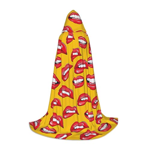 Zhuanyun Damen Maxi-Umhang mit lächelnden und beißenden roten Lippen, Winter, warm, lang, Cosplay-Kostüme, Oberbekleidung Zhuanyun Damen Maxi-Umhang mit lächelnden und beißenden roten Lippen, Winter, warm, lang, Cosplay-Kostüme, Oberbekleidung von Zhuanyun