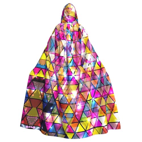 Zhuanyun Farbenfroher geometrischer Dreiecksaufdruck, Kapuzenumhang, Karneval, Cosplay, Bühnenkostüme, Maskerade, Mottoparty-Zubehör Zhuanyun Farbenfroher geometrischer Dreiecksaufdruck, Kapuzenumhang, Karneval, Cosplay, Bühnenkostüme, Maskerade, Mottoparty-Zubehör von Zhuanyun
