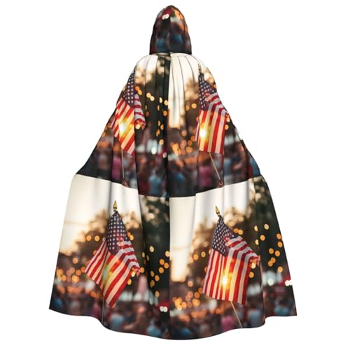 Zhuanyun Feuerwerk Amerikanische Flagge 4. Juli Druck Uni Umhang Erwachsene Kapuzenumhang 150 cm für Rollenspiele Zhuanyun Feuerwerk Amerikanische Flagge 4. Juli Druck Uni Umhang Erwachsene Kapuzenumhang 150 cm für Rollenspiele von Zhuanyun