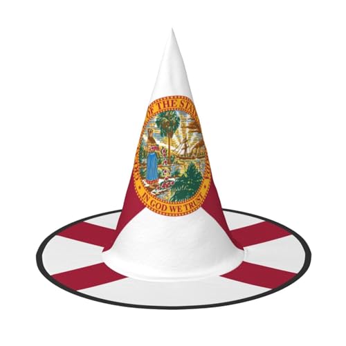 Zhuanyun Flagge von Florida Druck Halloween Hut Halloween Kostüm Zubehör Kopfschmuck Party Zubehör Hexenhut von Zhuanyun