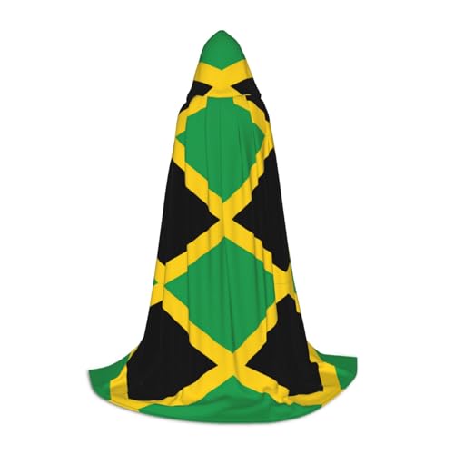 Zhuanyun Flagge von Jamaika Druck Kapuzenumhang Hexenumhang mit Kapuze für Damen und Herren passend für Karneval Cosplay Kostüm Partys von Zhuanyun