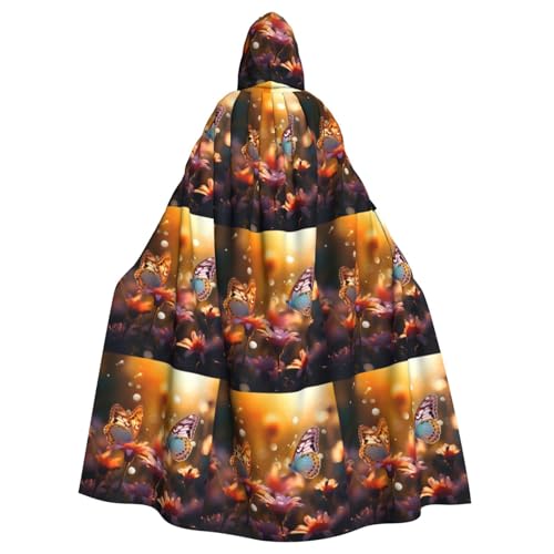 Zhuanyun Frühlingsumhang mit Blumen- und Schmetterlings-Aufdruck, Halloween-Kapuzenumhang, Polyester-Kapuzenumhang, passend für alle Gelegenheiten Zhuanyun Frühlingsumhang mit Blumen- und Schmetterlings-Aufdruck, Halloween-Kapuzenumhang, Polyester-Kapuzenumhang, passend für alle Gelegenheiten von Zhuanyun