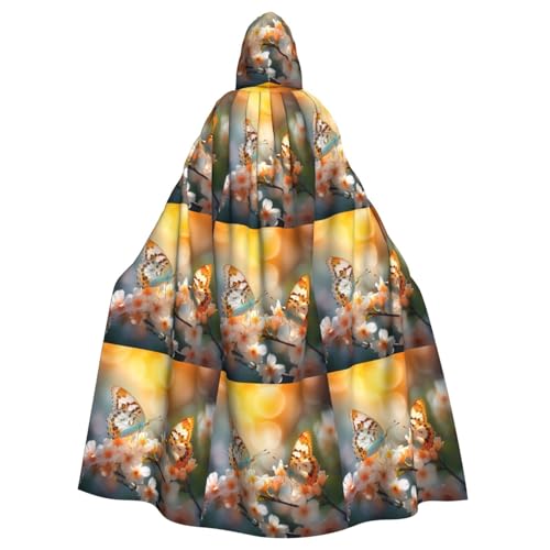 Zhuanyun Frühlingsumhang mit Blumen- und Schmetterlings-Aufdruck, Halloween-Kapuzenumhang, Polyester-Kapuzenumhang, passend für alle Gelegenheiten Zhuanyun Frühlingsumhang mit Blumen- und Schmetterlings-Aufdruck, Halloween-Kapuzenumhang, Polyester-Kapuzenumhang, passend für alle Gelegenheiten von Zhuanyun