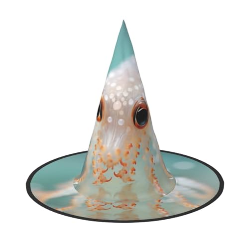 Zhuanyun Halloween-Hut mit Fisch- und Oktopus-Druck, Halloween-Kostüm, Zubehör, Kopfschmuck, Partyzubehör, Hexenhut Zhuanyun Halloween-Hut mit Fisch- und Oktopus-Druck, Halloween-Kostüm, Zubehör, Kopfschmuck, Partyzubehör, Hexenhut von Zhuanyun