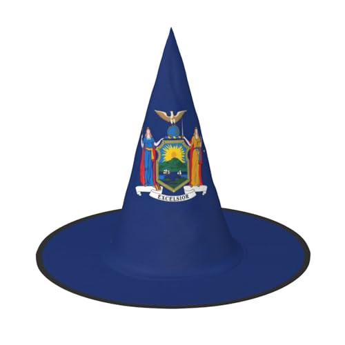 Zhuanyun Halloween-Hut mit New Yorker Staatsflagge, Halloween-Kostüm, Zubehör, Kopfschmuck, Partyzubehör, Hexenhut von Zhuanyun