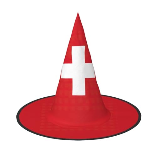 Zhuanyun Halloween-Hut mit Schweizer Flagge, Halloween-Kostüm, Zubehör, Kopfschmuck, Partyzubehör, Hexenhut Zhuanyun Halloween-Hut mit Schweizer Flagge, Halloween-Kostüm, Zubehör, Kopfschmuck, Partyzubehör, Hexenhut von Zhuanyun