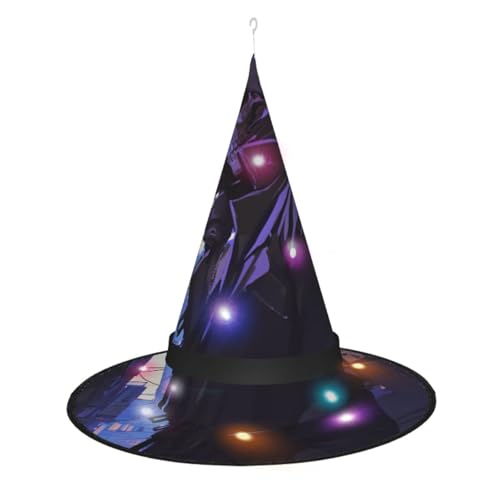 Zhuanyun Halloween Kürbis Druck Spitzhut Halloween Hexenhut Hexe Hexe Cosplay Zubehör von Zhuanyun