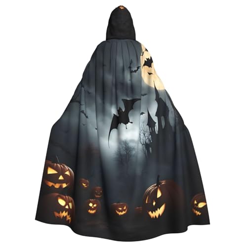 Zhuanyun Halloween-Umhang mit fliegenden Fledermäusen mit 4 Drucken, super großer Kapuzenumhang mit Schleife, geeignet für Make-up-Partys und Rollenspiele Zhuanyun Halloween-Umhang mit fliegenden Fledermäusen mit 4 Drucken, super großer Kapuzenumhang mit Schleife, geeignet für Make-up-Partys und Rollenspiele von Zhuanyun