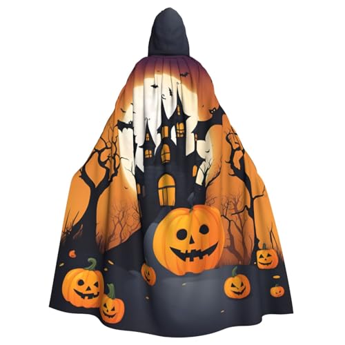 Zhuanyun Happy-Halloween-Vector 1 Druck Kapuzenumhang, super großer Kapuzenumhang mit Schleife, passend für Make-up-Partys und Rollenspiele von Zhuanyun