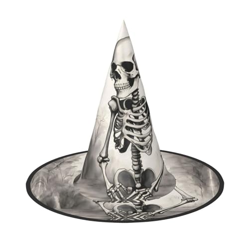 Zhuanyun Interessanter Skelett-Druck, Halloween-Hut, Halloween-Kostüm, Zubehör, Kopfschmuck, Partyzubehör, Hexenhut Zhuanyun Interessanter Skelett-Druck, Halloween-Hut, Halloween-Kostüm, Zubehör, Kopfschmuck, Partyzubehör, Hexenhut von Zhuanyun