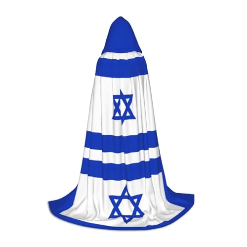 Zhuanyun Israelischer Flaggen-Druck, Kapuzenumhang, Hexenumhang mit Kapuze für Damen und Herren, passend für Karneval, Cosplay, Kostümpartys Zhuanyun Israelischer Flaggen-Druck, Kapuzenumhang, Hexenumhang mit Kapuze für Damen und Herren, passend für Karneval, Cosplay, Kostümpartys von Zhuanyun