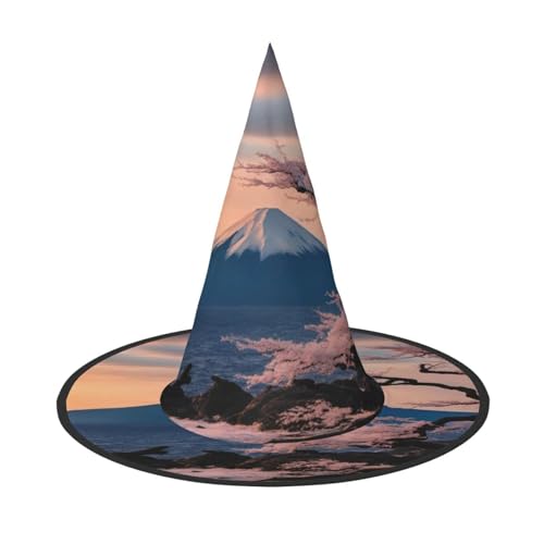 Zhuanyun Japanischer Berg Fuji-Landschaftsdruck Halloween Hut Halloween Kostüm Zubehör Kopfschmuck Party Zubehör Hexenhut von Zhuanyun