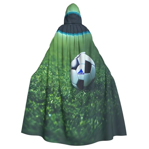 Zhuanyun Kapuzenumhang mit Fußball auf Gras-Druck, Karneval, Cosplay, Bühnenkostüme, Maskerade, Mottoparty-Zubehör Zhuanyun Kapuzenumhang mit Fußball auf Gras-Druck, Karneval, Cosplay, Bühnenkostüme, Maskerade, Mottoparty-Zubehör von Zhuanyun