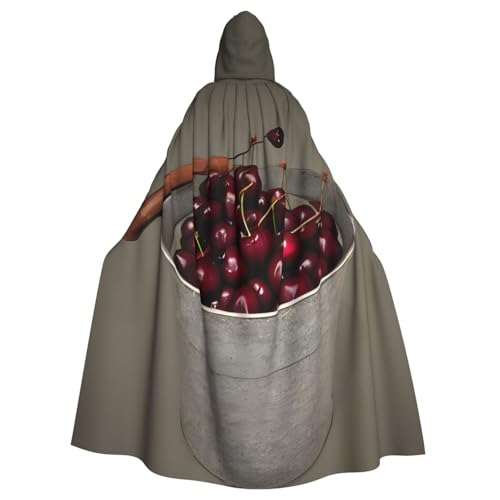 Zhuanyun Kapuzenumhang mit Kirschenmotiv, für Karneval, Cosplay, Bühnenkostüme, Maskerade, Mottoparty-Zubehör von Zhuanyun