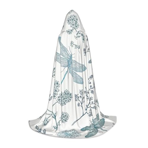 Zhuanyun Kapuzenumhang mit Libellen-Blumendruck, Hexenumhang mit Kapuze für Damen und Herren, passend für Karneval, Cosplay, Kostümpartys Zhuanyun Kapuzenumhang mit Libellen-Blumendruck, Hexenumhang mit Kapuze für Damen und Herren, passend für Karneval, Cosplay, Kostümpartys von Zhuanyun