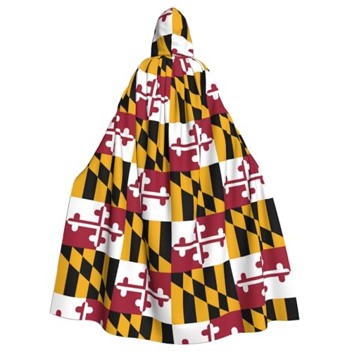 Zhuanyun Kapuzenumhang mit Maryland-Staatsflagge, Karneval, Cosplay, Bühnenkostüme, Maskerade, Mottoparty-Zubehör von Zhuanyun