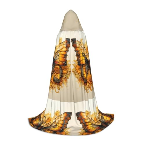 Zhuanyun Kapuzenumhang mit Sonnenblumen-Schmetterlings-Aufdruck, Hexenumhang mit Kapuze für Damen und Herren, passend für Karneval, Cosplay, Kostümpartys Zhuanyun Kapuzenumhang mit Sonnenblumen-Schmetterlings-Aufdruck, Hexenumhang mit Kapuze für Damen und Herren, passend für Karneval, Cosplay, Kostümpartys von Zhuanyun