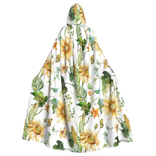 Zhuanyun Kapuzenumhang mit Sonnenblumen- und Mais-Druck, Karneval, Cosplay, Bühnenkostüme, Maskerade, Mottoparty-Zubehör Zhuanyun Kapuzenumhang mit Sonnenblumen- und Mais-Druck, Karneval, Cosplay, Bühnenkostüme, Maskerade, Mottoparty-Zubehör von Zhuanyun