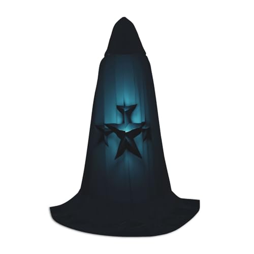 Zhuanyun Kapuzenumhang mit Sternenaufdruck, Hexenumhang mit Kapuze für Damen und Herren, passend für Karneval, Cosplay, Kostümpartys Zhuanyun Kapuzenumhang mit Sternenaufdruck, Hexenumhang mit Kapuze für Damen und Herren, passend für Karneval, Cosplay, Kostümpartys von Zhuanyun