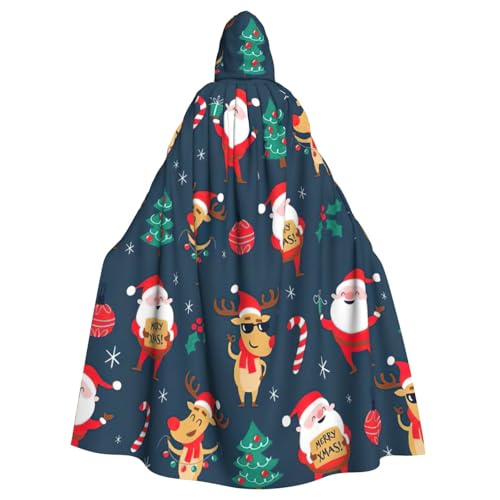 Zhuanyun Kapuzenumhang mit Weihnachtsmann-Aufdruck, super großer Kapuzenumhang mit Schleife, geeignet für Make-up-Partys und Rollenspiele Zhuanyun Kapuzenumhang mit Weihnachtsmann-Aufdruck, super großer Kapuzenumhang mit Schleife, geeignet für Make-up-Partys und Rollenspiele von Zhuanyun