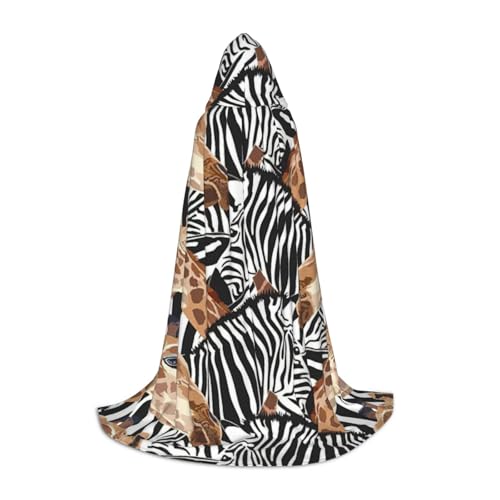 Zhuanyun Kapuzenumhang mit Zebra- und Giraffen-Druck, Hexenumhang mit Kapuze für Damen und Herren, passend für Karneval, Cosplay, Kostümpartys Zhuanyun Kapuzenumhang mit Zebra- und Giraffen-Druck, Hexenumhang mit Kapuze für Damen und Herren, passend für Karneval, Cosplay, Kostümpartys von Zhuanyun