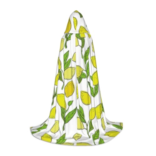 Zhuanyun Kapuzenumhang mit gelbem Zitronen-Druck, Hexenumhang mit Kapuze für Damen und Herren, passend für Karneval, Cosplay, Kostümpartys Zhuanyun Kapuzenumhang mit gelbem Zitronen-Druck, Hexenumhang mit Kapuze für Damen und Herren, passend für Karneval, Cosplay, Kostümpartys von Zhuanyun