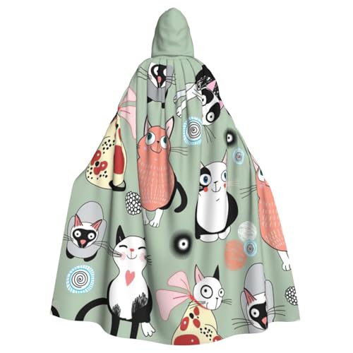 Zhuanyun Kapuzenumhang mit niedlichem Cartoon-Katzen-Druck, Karneval, Cosplay, Bühnenkostüme, Maskerade, Mottoparty-Zubehör Zhuanyun Kapuzenumhang mit niedlichem Cartoon-Katzen-Druck, Karneval, Cosplay, Bühnenkostüme, Maskerade, Mottoparty-Zubehör von Zhuanyun