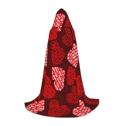 Zhuanyun Kapuzenumhang mit roten Herzen, Hexenumhang mit Kapuze für Damen und Herren, passend für Karneval, Cosplay, Kostümpartys Zhuanyun Kapuzenumhang mit roten Herzen, Hexenumhang mit Kapuze für Damen und Herren, passend für Karneval, Cosplay, Kostümpartys von Zhuanyun