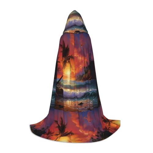 Zhuanyun Kapuzenumhang mit tropischem Sonnenuntergang, Hexenumhang mit Kapuze für Damen und Herren, passend für Karneval, Cosplay, Kostümpartys Zhuanyun Kapuzenumhang mit tropischem Sonnenuntergang, Hexenumhang mit Kapuze für Damen und Herren, passend für Karneval, Cosplay, Kostümpartys von Zhuanyun