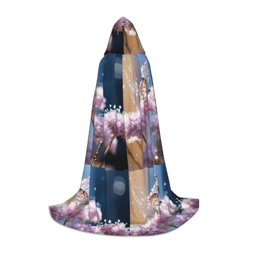 Zhuanyun Maxi-Umhang mit Kapuze, Cartoon-Farbe, Blume, Schmetterling, Winter, warm, lang, Cosplay-Kostüme, Oberbekleidung Zhuanyun Maxi-Umhang mit Kapuze, Cartoon-Farbe, Blume, Schmetterling, Winter, warm, lang, Cosplay-Kostüme, Oberbekleidung von Zhuanyun
