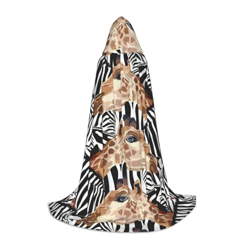 Zhuanyun Maxi-Umhang mit Kapuze und Zebra- und Giraffenmuster, warm, lang, Cosplay-Kostüme, Oberbekleidung Zhuanyun Maxi-Umhang mit Kapuze und Zebra- und Giraffenmuster, warm, lang, Cosplay-Kostüme, Oberbekleidung von Zhuanyun
