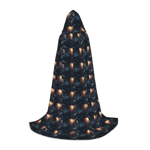 Zhuanyun Maxi-Umhang mit Totenkopf-Motiv, Skelett, Knochen-Druck, Winter, warm, lang, Cosplay-Kostüme, Oberbekleidung Zhuanyun Maxi-Umhang mit Totenkopf-Motiv, Skelett, Knochen-Druck, Winter, warm, lang, Cosplay-Kostüme, Oberbekleidung von Zhuanyun