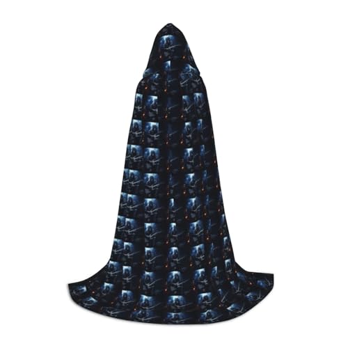 Zhuanyun Maxi-Umhang mit Totenkopf-Motiv, Skelett, Knochen-Druck, Winter, warm, lang, Cosplay-Kostüme, Oberbekleidung Zhuanyun Maxi-Umhang mit Totenkopf-Motiv, Skelett, Knochen-Druck, Winter, warm, lang, Cosplay-Kostüme, Oberbekleidung von Zhuanyun