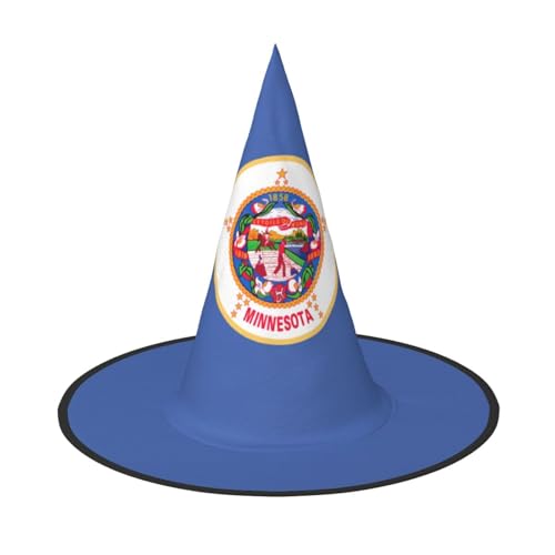 Zhuanyun Minnesota State Flag Print Halloween Hut Halloween Kostüm Zubehör Kopfschmuck Party Zubehör Hexenhut von Zhuanyun