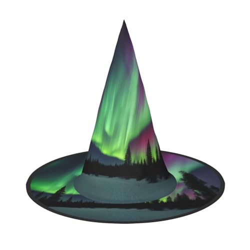 Zhuanyun Nordlichter-Malerei-Druck, Halloween-Hut, Halloween-Kostüm, Zubehör, Kopfschmuck, Partyzubehör, Hexenhut Zhuanyun Nordlichter-Malerei-Druck, Halloween-Hut, Halloween-Kostüm, Zubehör, Kopfschmuck, Partyzubehör, Hexenhut von Zhuanyun