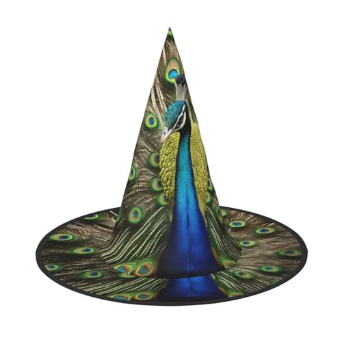 Zhuanyun Pfauenfeder-Druck, Halloween-Hut, Halloween-Kostüm, Zubehör, Kopfschmuck, Partyzubehör, Hexenhut Zhuanyun Pfauenfeder-Druck, Halloween-Hut, Halloween-Kostüm, Zubehör, Kopfschmuck, Partyzubehör, Hexenhut von Zhuanyun