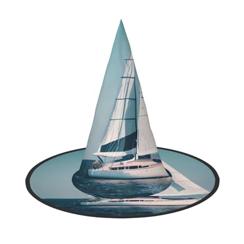Zhuanyun Segelboot, Schiff, Landschaft, Druck, Halloween, Kostüm, Zubehör, Kopfschmuck, Partyzubehör, Hexenhut Zhuanyun Segelboot, Schiff, Landschaft, Druck, Halloween, Kostüm, Zubehör, Kopfschmuck, Partyzubehör, Hexenhut von Zhuanyun