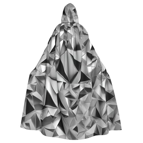 Zhuanyun Silberfarbener geometrischer Figuren-Druck, Kapuzenumhang mit Schleife, passend für Make-up-Partys und Rollenspiele von Zhuanyun