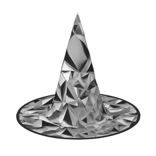 Zhuanyun Silberner geometrischer Figuren-Druck, Halloween-Hut, Halloween-Kostüm, Zubehör, Kopfschmuck, Partyzubehör, Hexenhut Zhuanyun Silberner geometrischer Figuren-Druck, Halloween-Hut, Halloween-Kostüm, Zubehör, Kopfschmuck, Partyzubehör, Hexenhut von Zhuanyun