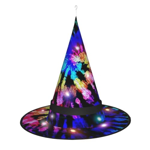 Zhuanyun Spitzhut mit Batikdruck, Halloween-Hexenhut, Hexenhut, Hexe, Cosplay-Zubehör von Zhuanyun