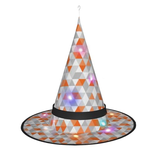 Zhuanyun Spitzhut mit Dreiecksmuster, Halloween-Hexenhut, Hexenhut, Hexe, Cosplay-Zubehör von Zhuanyun