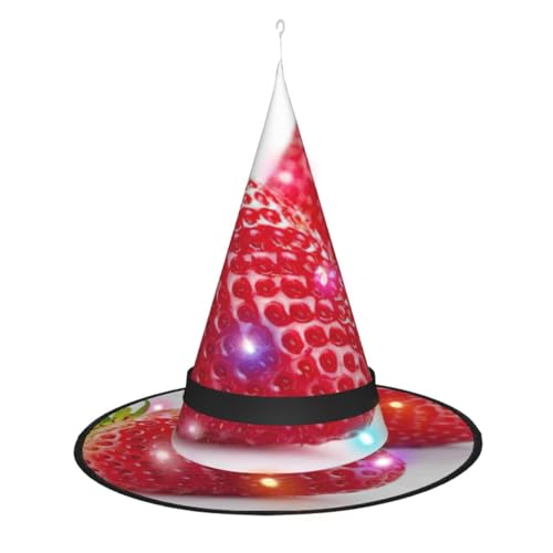 Zhuanyun Spitzhut mit Erdbeerdruck, Halloween-Hexenhut, Hexenhut, Hexe, Cosplay-Zubehör von Zhuanyun
