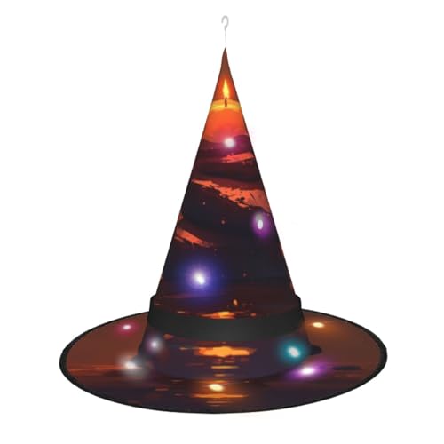 Zhuanyun Spitzhut mit Kerzen und Steindruck, Halloween, Hexenhut, Hexe, Cosplay-Zubehör Zhuanyun Spitzhut mit Kerzen und Steindruck, Halloween, Hexenhut, Hexe, Cosplay-Zubehör von Zhuanyun