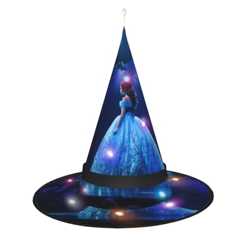 Zhuanyun Spitzhut mit Musiktheateraufdruck, Halloween-Hexenhut, Hexenhut, Hexe, Cosplay-Zubehör Zhuanyun Spitzhut mit Musiktheateraufdruck, Halloween-Hexenhut, Hexenhut, Hexe, Cosplay-Zubehör von Zhuanyun