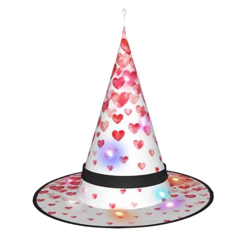 Zhuanyun Spitzhut mit fallenden roten Herzen, Halloween-Hexenhut, Hexenhut, Hexe, Cosplay-Zubehör Zhuanyun Spitzhut mit fallenden roten Herzen, Halloween-Hexenhut, Hexenhut, Hexe, Cosplay-Zubehör von Zhuanyun