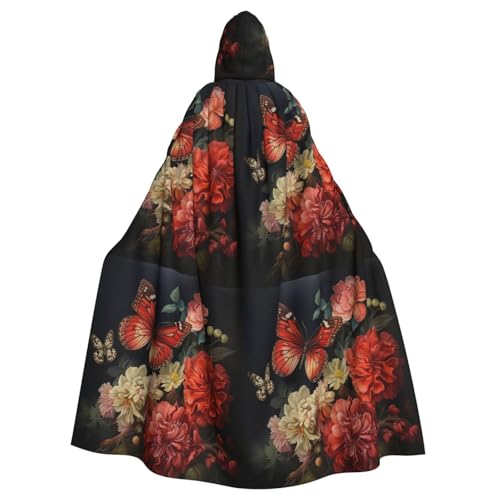 Zhuanyun Umhang mit Blumen- und Schmetterlingsdruck, Halloween-Kapuzenumhang, Polyester-Kapuzenumhang, passend für alle Gelegenheiten Zhuanyun Umhang mit Blumen- und Schmetterlingsdruck, Halloween-Kapuzenumhang, Polyester-Kapuzenumhang, passend für alle Gelegenheiten von Zhuanyun