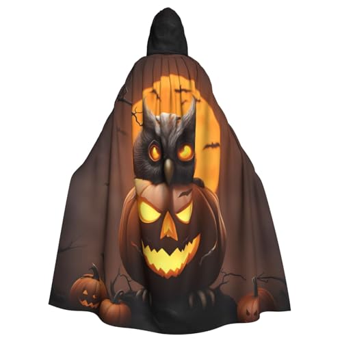 Zhuanyun Umhang mit Eulenkürbis-Motiv "Happy Halloween", Halloween-Kapuzenumhang, Polyester-Kapuzenumhang, passend für alle Gelegenheiten Zhuanyun Umhang mit Eulenkürbis-Motiv "Happy Halloween", Halloween-Kapuzenumhang, Polyester-Kapuzenumhang, passend für alle Gelegenheiten von Zhuanyun