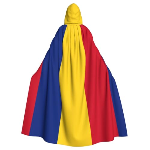 Zhuanyun Umhang mit Flagge von Rumänien, mit Kapuze, Karneval, Cosplay, Bühnenkostüme, Maskerade, Mottoparty-Zubehör Zhuanyun Umhang mit Flagge von Rumänien, mit Kapuze, Karneval, Cosplay, Bühnenkostüme, Maskerade, Mottoparty-Zubehör von Zhuanyun