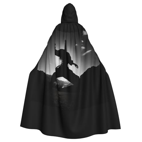 Zhuanyun Umhang mit Kapuze und Silhouetten von Kampfsportmotiven, Karneval, Cosplay, Bühnenkostüme, Maskerade, Mottoparty-Zubehör Zhuanyun Umhang mit Kapuze und Silhouetten von Kampfsportmotiven, Karneval, Cosplay, Bühnenkostüme, Maskerade, Mottoparty-Zubehör von Zhuanyun